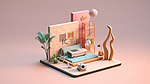 Instagram 模板的 3d 插图