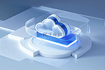 3D立体微软风金融商务办公蓝白ICON图标背景