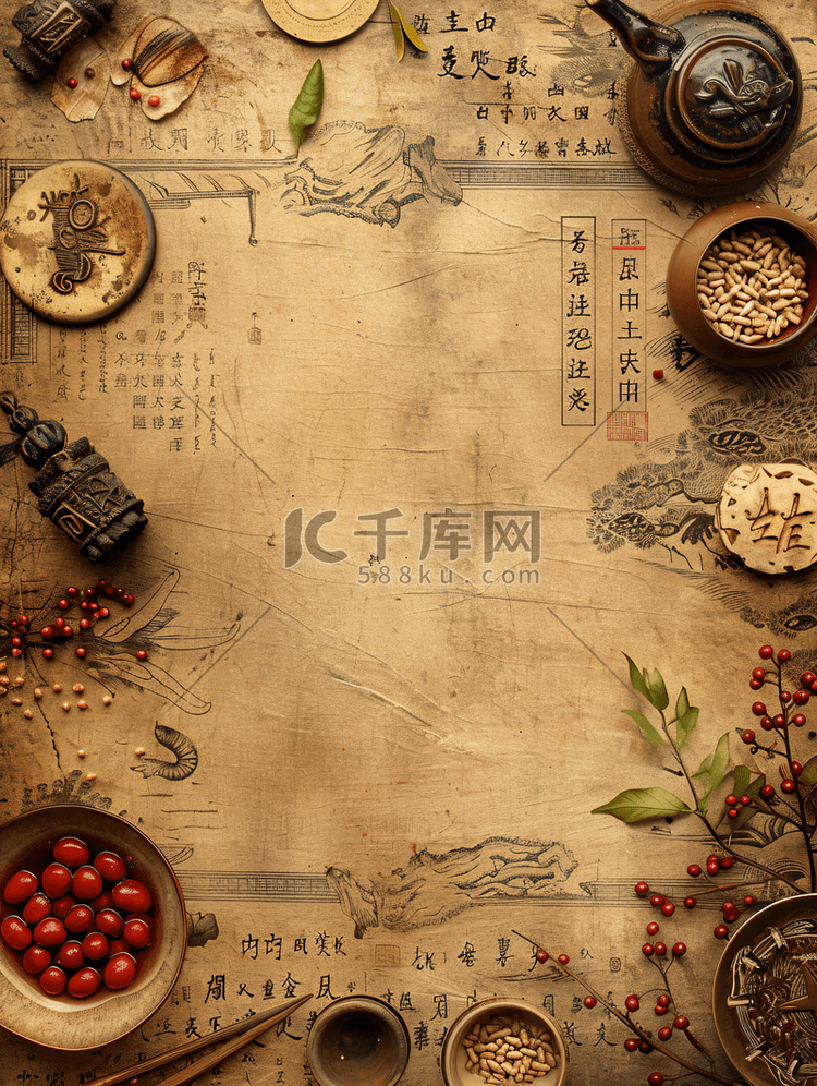 中医背景素材高清摄影大图-千库网