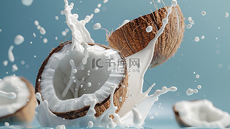 挂水珠图片素材_高清椰子壳椰子汁的摄影4图片