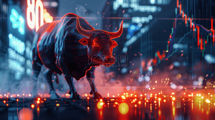 彩色金融股票牛市上升图标的背景11背景图片免费下载-千库网