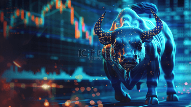 彩色金融股票牛市上升图标的背景24背景图片免费下载-千库网