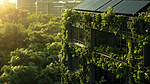 绿色绿化阳光下城市建筑的背景2