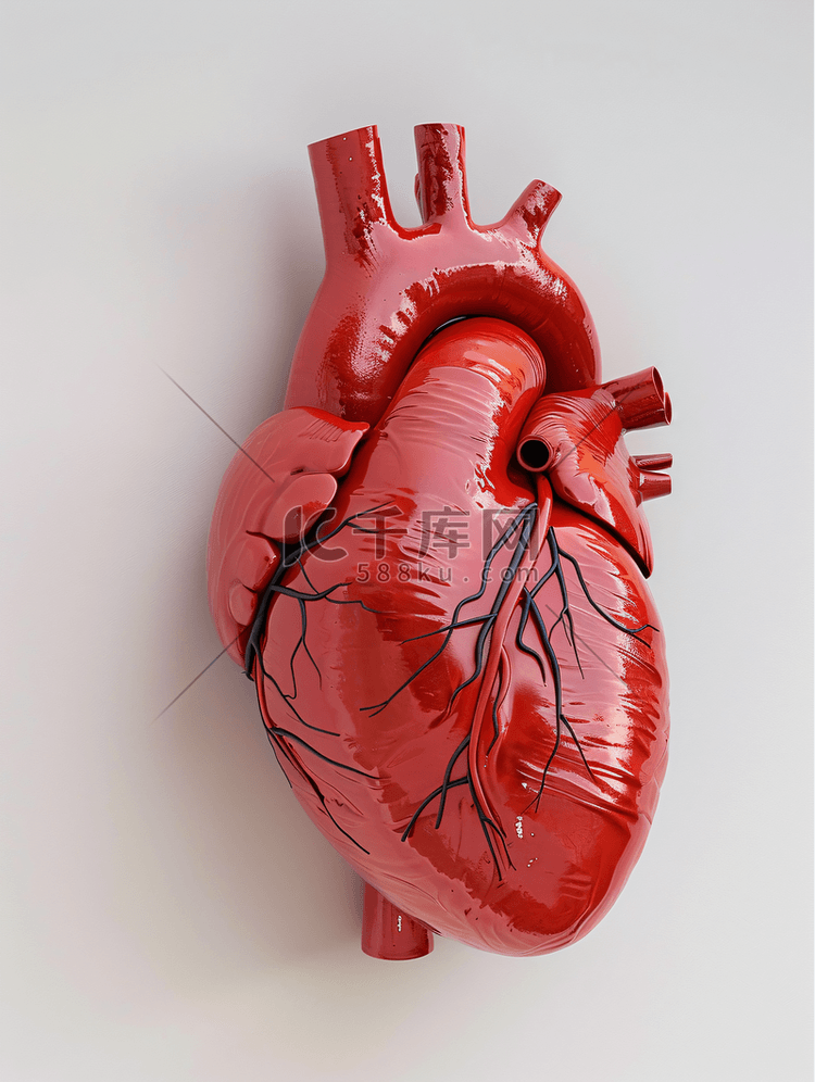 人类心脏的3D合成图高清摄影大图-千库网