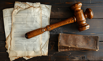 法官法槌和法律文件