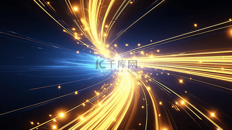 蓝金科技流动光纤粒子光效背景9背景图片免费下载-千库网