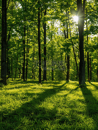 森林风景绿色背景自然风光摄影图