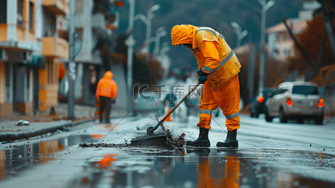 清扫马路的环卫工人6