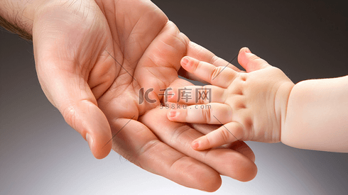 父亲和婴儿的手部摄影1