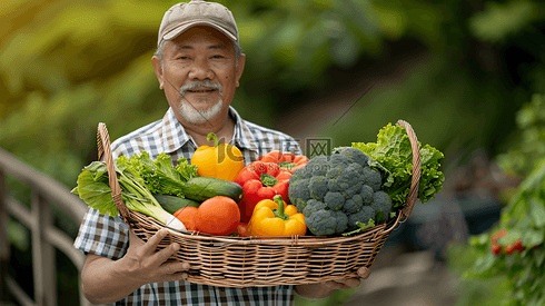 捧着新鲜蔬菜的菜农9