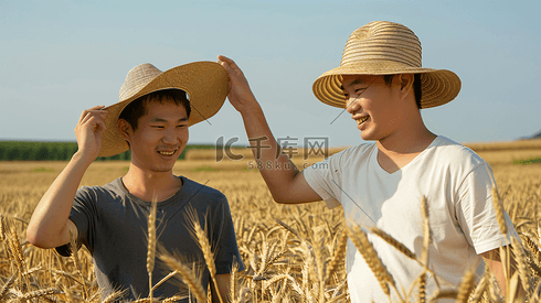 麦田劳作的农民摄影16