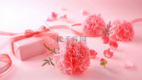 鲜花康乃馨和礼物盒子28