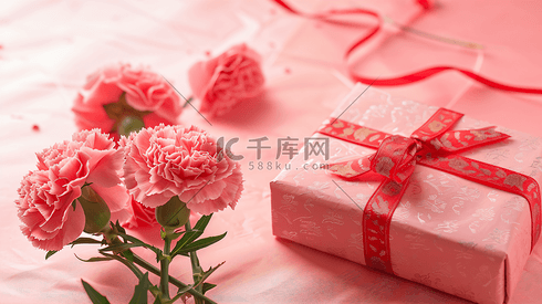 鲜花康乃馨和礼物盒子40