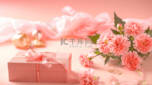 鲜花康乃馨和礼物盒子26