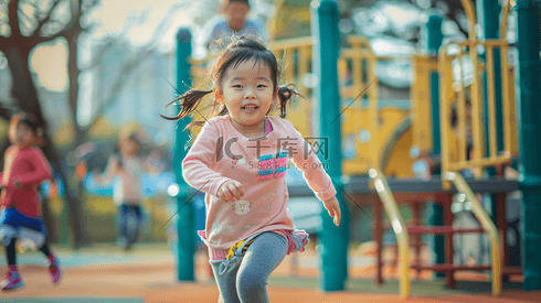 操场奔跑玩耍的儿童摄影6