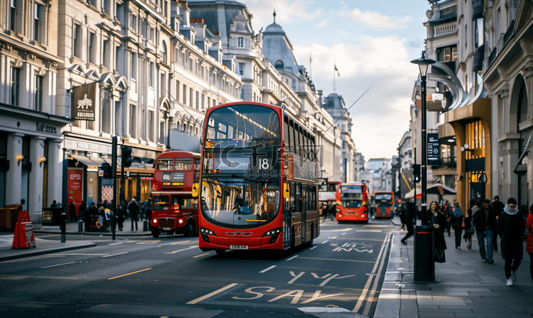 英国首都伦敦大班塔的街拍照片高清摄影大图-千库网