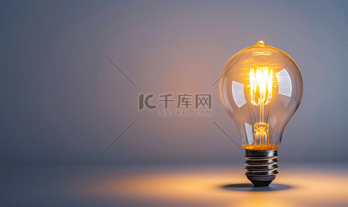 点亮白炽灯高清摄影大图-千库网