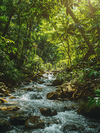 一撮叶子高清背景图片_泰国热带雨林全景