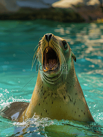 雄性海狮海豹的咆哮