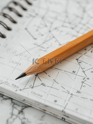 圣诞节考试高清背景图片_教育学校数学公式练习试卷上的铅笔