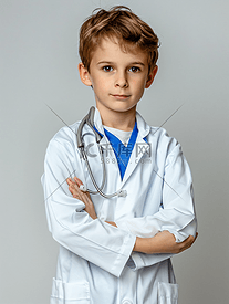儿科医生为小孩就诊