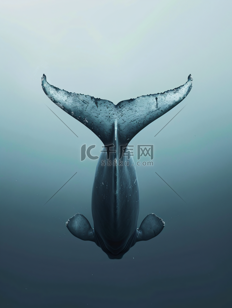 蓝鲸是世界上最大的动物尾巴细节高清摄影大图-千库网