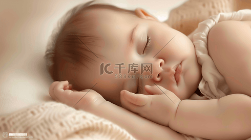 熟睡中可爱的婴儿摄影1