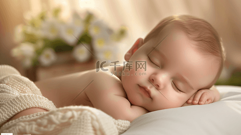 熟睡中可爱的婴儿摄影2