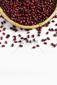 红豆粗粮创意白色海报