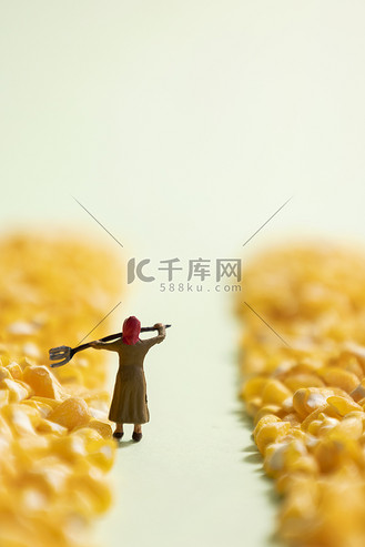 玉米渣创意农民丰收图片