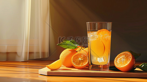 一杯橙子汁饮料夏天照片