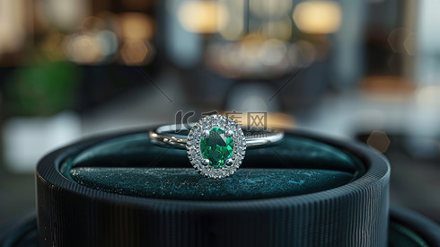 绿色宝石翡翠戒指图片