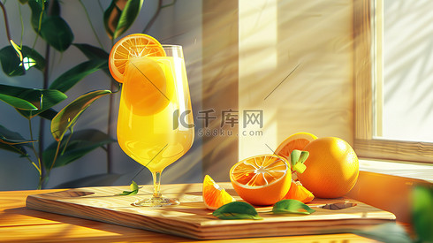 一杯橙子汁饮料夏天摄影配图