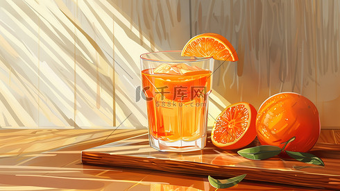 一杯橙子汁饮料夏天高清摄影图