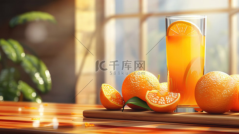 一杯橙子汁饮料夏天摄影图