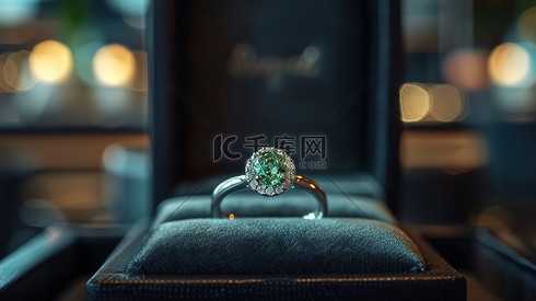 绿色宝石翡翠戒指照片