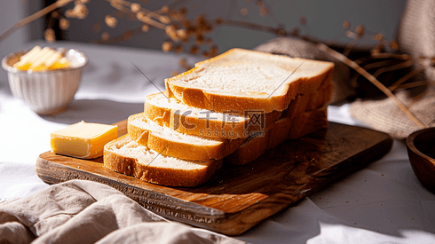 美味的黄油面包片摄影6