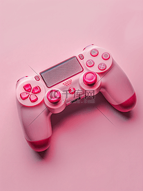 游戏控制器游戏手柄粉红色背景上带有粉红色按钮