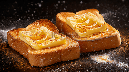 美味的黄油面包片摄影8
