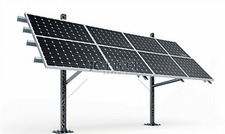 孤立的杆上的太阳能电池板系统
