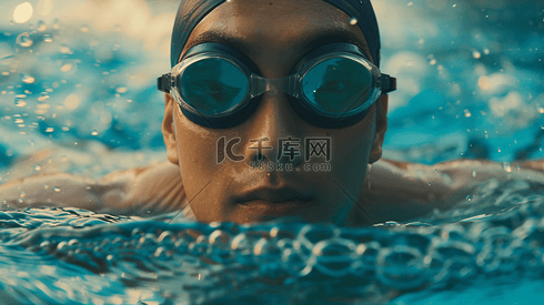 泳池中游泳的男性摄影3