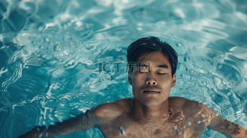 泳池中游泳的男性摄影1