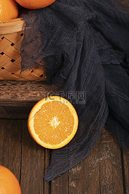 水果橙子木桌背景