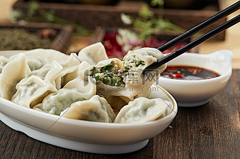 水饺图片素材香菇韭菜猪肉馅手工水饺