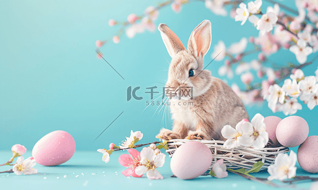 小巧可爱的复活节兔子