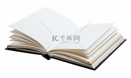 白色隔离的空白开放记忆笔记本
