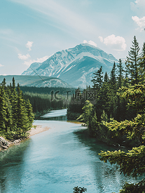 加拿大艾伯塔省温德姆和卡斯兰省立公园的弓河