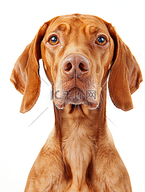 维兹拉犬品种脸被孤立在白色背景上