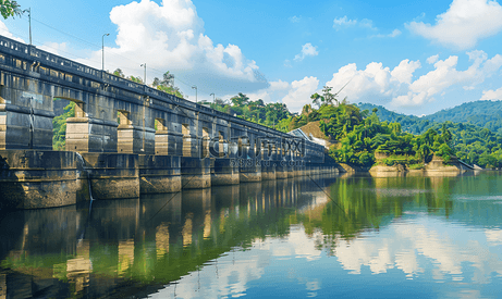 泰国大坝墙充满水