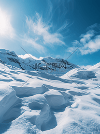 冬季白雪皑皑的高山